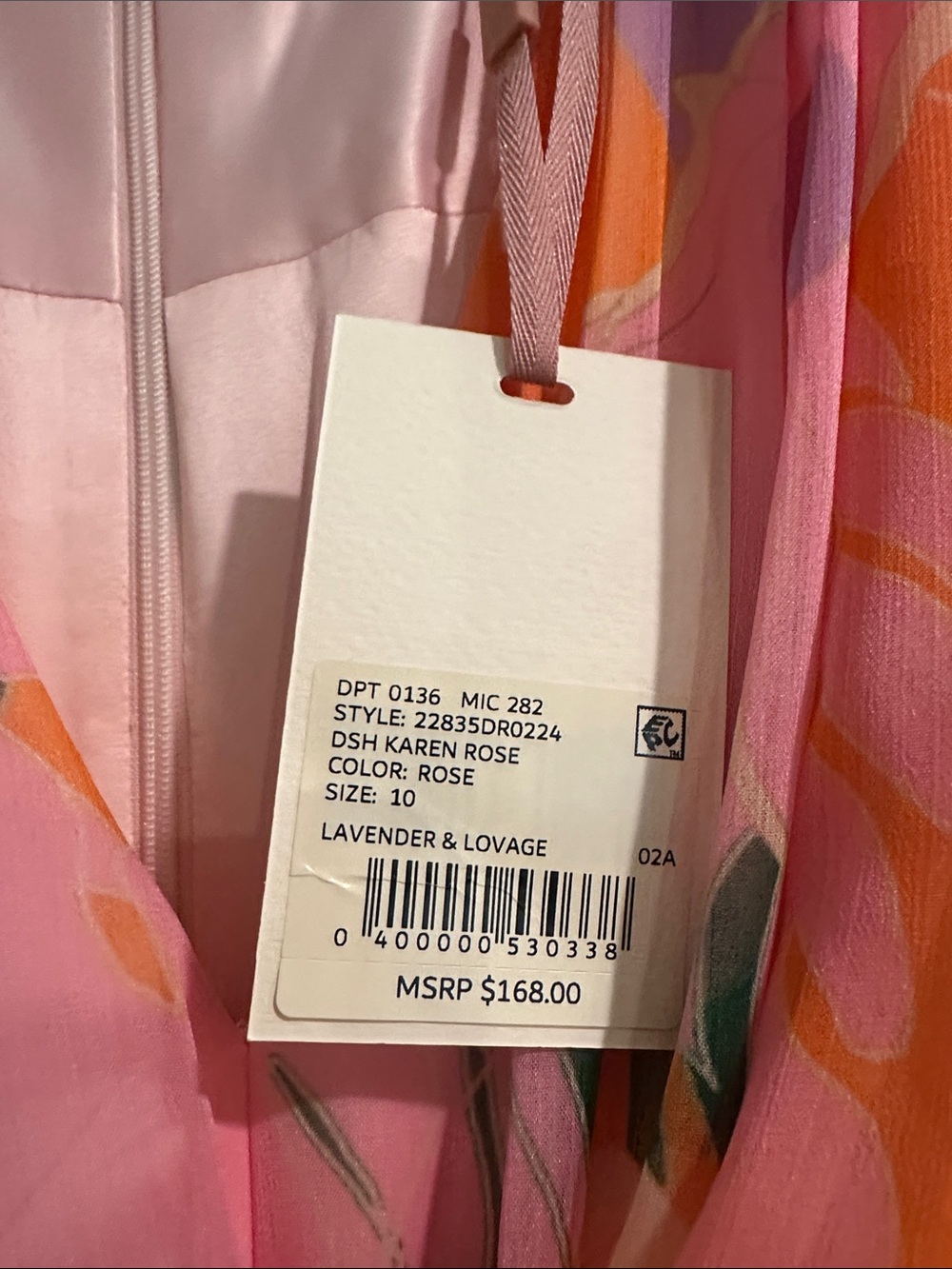 Alex Marie Pink & Orange Floral Twist-Front Mini Dress - Picture 2 of 2